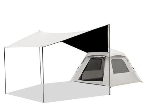 Strandzelt Pop Up Strandmuschel Uv Schutz Pop Up Zelt Strand Instant-Zelt Mit 2 Mesh-Fenstern & 2 Türen, Backpacking-Zelte Für Outdoor-Camping, Party, Wandern ( Color : /Beige-5 person , Size : With c