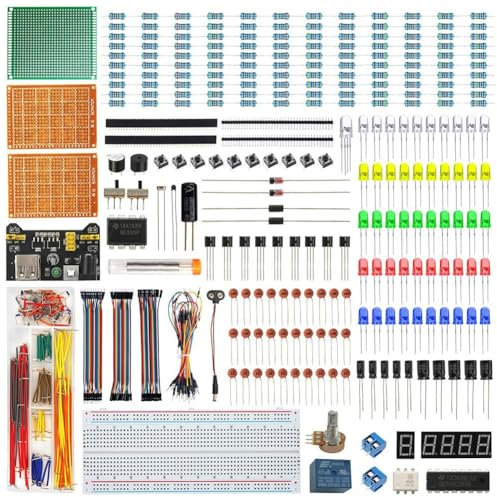 CRGANGZY Upgraded Electronic Starter Kit PCB Soldering Set Breadboard Wires Power Supply Module for Arduino/Raspberry Pi