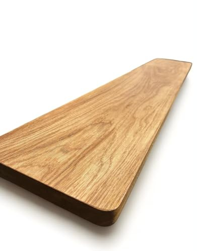 Fensterbank Eiche massiv mit abgerundeten Ecken, Stärke 4cm, geölte Treppenstufe, abgerundete Ecken, Holzpaneel, Eichenbrett (Eiche 120x20cm)