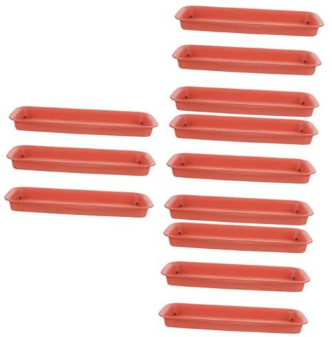 SUPVOX 12pièces Plateau De Sauvegarde Plastique pour Pots De De Saucisses Rectangulaires Anti-Fuite pour Plantes Intérieur Et Extérieur Eau Saleté