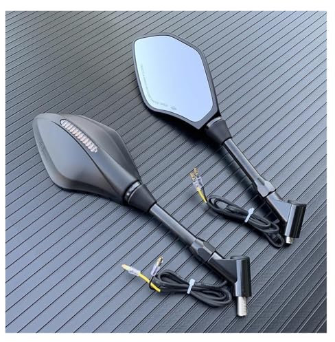 FACSER Seite Rückspiegel Blinker Seite Spiegel Blinker Anzeige 10mm Motorrad Rückspiegel Für Ducati Lenkerendenspiegel Motorrad