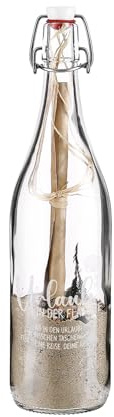 Herz & Heim® gravierte Flaschenpost mit Füllung und Personalisierung - die etwas andere Grußkarte (Urlaub in der Flasche)