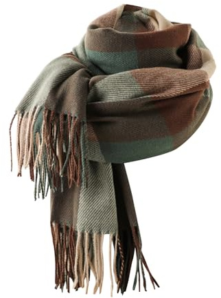 Uposao Schal Damen Herbst Winter Plaid Schal Damen Kariert Schal Lange Winterschal Warm Groß Karo Fransen Schal Deckenschal Cape Damenschal