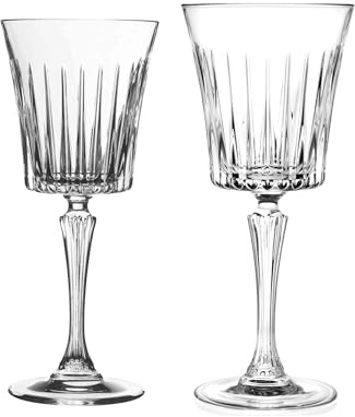 Sicignano Set 12 Calici Timeless in Cristallo ? 6 Calici da Vino CL.30 + 6 Calici da Acqua CL.23, Brillanti, Resistenti e Lavabili in Lavastoviglie, Design Elegante e Sostenibile