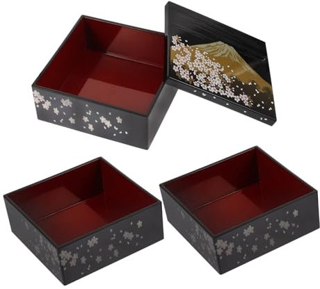 OKUMEYR Caja Sushi Japonesa Diseño Tradicional De Monte Fuji Contenedor Reutilizable Para Bento y Aperitivos Estuche Para Almacenamiento De Comida y Snacks
