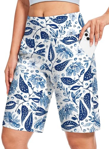 Blouty Women's 9 Bermuda Long Shorts Knee Length with Pockets