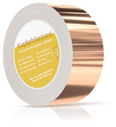 Cong.Lai Kupferband Gegen Schnecken: Schneckenschutz 50mm x20m Hochbeete für Garten Schneckenzaun, Selbstklebend EMI Abschirmband, Kupferband Kann ersetzen Schneckenkorn, Schneckenkragen