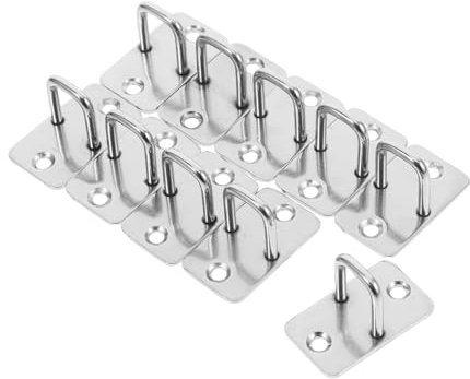 CHILDWEET 10pcs Chassis Lock Cabinet Door Lock Eye Plate Hooks for Secure Storage Channel Plate Hook and Swing for Desk and Drawer Safe