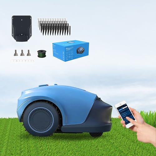 CNAOHGHN Tondeuse à gazon robotique, automatique, alimentée par batterie, 4G/Wi-Fi connectée, pour pelouse jusqu'à 1000 m², avec dispositif de planification/protection de chemin