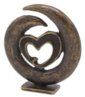 Generisch Bronze-Skulptur Herz | Liebe | modern | klein | 10x3x10cm | Herzfigur aus Bronze | handgefertigt