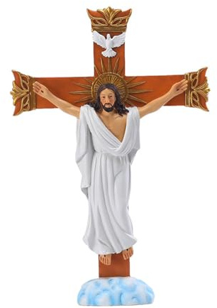 Warmhm Jesus Figur Aus Hochwertigem Polyresin - 30 cm Hoch - Detailreiche Christus Statue Als Religiöse Tischdeko Ideal Für Zuhause Kirche Oder Als Weihnachtsdekoration