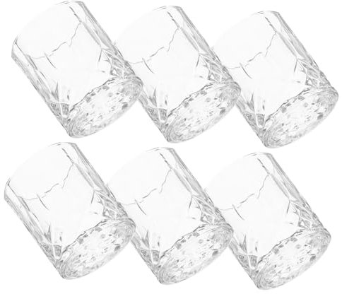 PRETYZOOM 6pezzi Bicchieri Da Whisky in Vetro Da Design Elegante Capacità Adatti Per Whisky e Resistenti e Facili Pulire