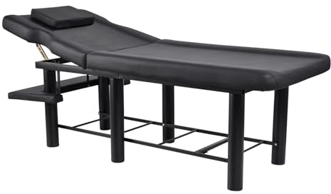 Breiter Massagetisch,Professioneller Massagetisch - Spa-Tisch mit Verstellbarer Rückenlehne,Wachsbett, trägt bis zu 200 kg, Robustes Bett, Massagezubehör für Schwangere Patienten
