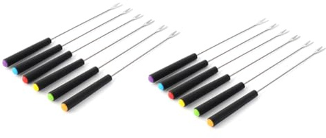Bosiyrggrl Stainless Steel Fondue Forks, Long Forks Cheese Fondue Forks for Chocolate Fountain Cheese Fondue Roast Marshmallows
