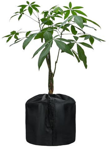 MUCOOS 45 x 50 cm Topfschutz Pflanzen Winter, Thermo topfschutz Pflanzen Winter mit Reißverschluss und Kordelzug, Winterschutz für Kübelpflanzen, Pflanzen Wurzeln Halten Warm