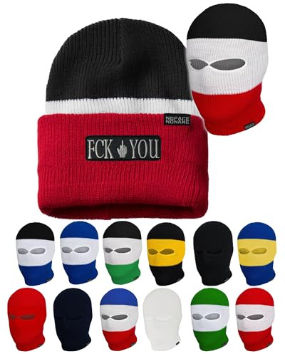 No Face No Name FCK You I Sturmhaube Mütze in schwarz weiß rot blau gelb grün