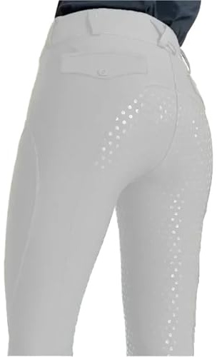 UJEDFHV Leggings da Equitazione Pantaloni da Equitazione in Silicone con Seduta Completa Nera, Calzamaglia da Equitazione for Donne, Pantaloni da Equitazione, Abbigliamento Equestre(White,XS)