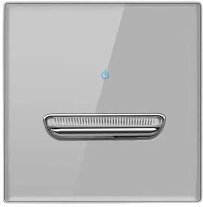 WATERBELINE Moderno panel de interruptores de 86 mm con indicadores LED, placa de pared de vidrio endurecido, entradas simples para decoración del hogar y la oficina