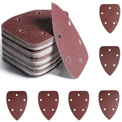 Multi Tool Sanding Pads, 60 Pcs Mouse Detail Palm Sander Pads, 5 Hole Sanding Sheets Assorted 60/120/180/240/320/400 Mouse Sandpaper Sheets for Electric Sander Detail Sanders Pads