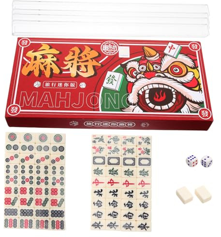 SOIMISS Portable Mini Mahjong Kit Chinese Style Game for Home