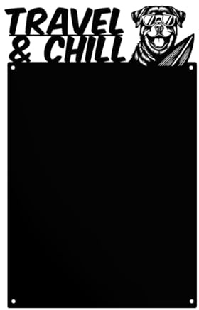 Anwicar Pizarra Magnética - Tablero Magnético con Diseño de Animal - Ideal Para Imanes y Notas - Pizarra Magnética Para Escribir - Incl. Kit de Montaje - Negro - 31x50 cm