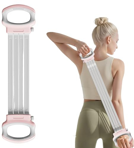 Verstellbarer Chest Expander Fitness mit Griffen, ZenBlystic Widerstandsband mit Bequemer Griffen Set - 4X Fitnessband Gummi (9KG/Band) Elastisch für Heimfitness Krafttraining und Yoga