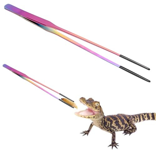 Futterzange – 27 Cm Große Reptilienzange, Futterspender Für Terrarien, Lange Aquarium-Pinzette, Rutschfester Silikonkopf, Werkzeugzubehör Für Wasserpflanzen, Schlangen, Haustierspinnen, Eidechsen, Tan