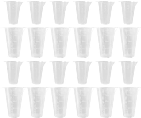 Homoyoyo 40 Vasos Medidores de Plástico para Jardín 50 Ml y 100 Ml, Herramienta de Medición Práctica con Escala, Suministros de Jardinería para Líquidos en Patio y Cultivo