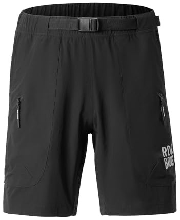 ROCKBROS MTB Cycling Shorts with Magnetic Waistband, Breathable Quick-Drying Bike Pants for MTB Bikes Outdoor Running Trekking Hiking