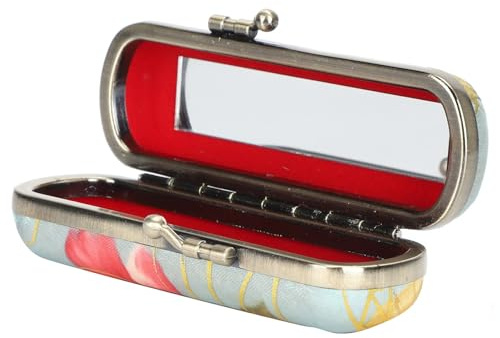 Generic Utsökt Vintage Läppstiftsfodral med Järnmaterial Kant, Läppstift och Läppglansorganisator för Resor, Läppstiftshållare med Spegel