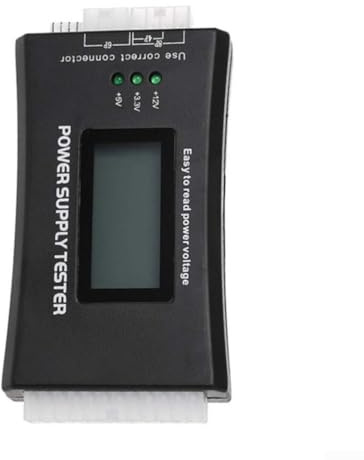 ATX Netzteil Tester mit LCD Display, Digital Voltmeter für 24/20 Pin für MOLEX für SATA für PCIE, Spannungsprüfgerät für PC Netzteile(plastic black)