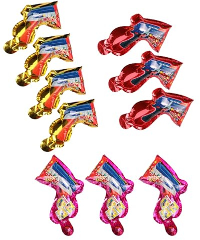 mingzhe 10 Poppers de Confettis de Fête Tireurs Confettis Gonflables Portatifs avec Film en Aluminium Épaissi Couleur Mélangée Sûre pour la Célébration Remise des Diplômes