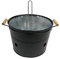 Kaemingk 73815 BBQ Eimer, Eisen, schwarz matt, Ø 33 x 24 cm, Holzkohlegrill, Campinggrill, Balkongrill, Außengrill, Minigrill, Kunstleder, mehrfarbig