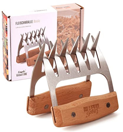 Charma Kaman Basic Premium Pulled Pork Krallen/Fleischkrallen zum zupfen & fixieren - Bärenkrallen zum Fleisch auseinander reißen (227.00, Edelstahl)