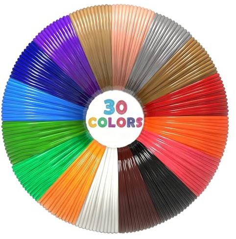 Aozzy 30 Colors 3D Pen Filament PLA Filament 1.75mm for 3D Pen 3D Printer Ink Each Color 5m/16 Feet Total 492 Feet 30 Colors