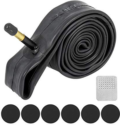 X AUTOHAUX 24 Zoll Fahrradschlauch mit Reifenreparaturset 24 x 1 3/8 US-amerikanischer Ventilschlauch