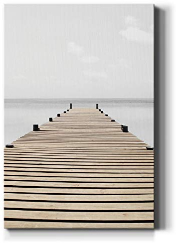 Geometric Wall Art, Wall Décor Canvas, Architecture, Lifestyle, Nautical, & Abstract Style, Ready to Hang - Neutral Skies 32X48