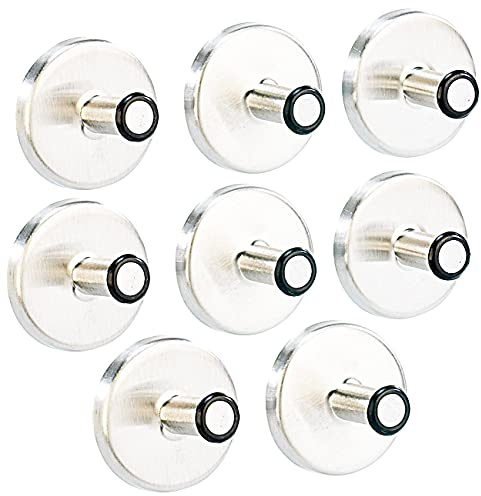 infactory Kühlschrankmagnet: 8er-Set starke Magnethaken mit Power-Magnet (Magnethaken Edelstahl, Magnet-Haken, Klebehaken)