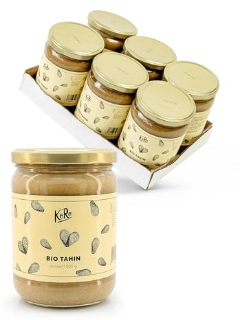 KoRo - Tahina scura bio 6 x 500 g - 100% semi di sesamo non decorticati - Ideale per hummus e salse - Extra cremosa - Senza additivi