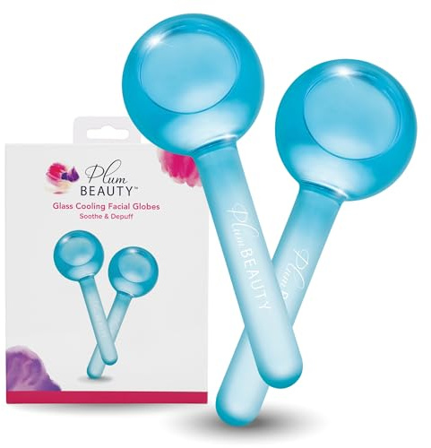 Plum Beauty Facial Cooling Globes - Cool Massage Tools for Refreshing Skincare Routine, Enhances Self Care, Reduces Puffiness - Set of 2