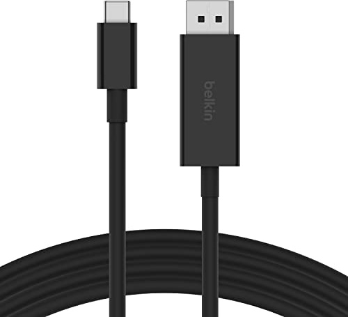 Belkin USB-C/DisplayPort 1.4-Kabel, 2 m, 32,4 Gbit/s, 8K bei 60 Hz oder 4K bei 144 Hz, mit HBR3, DSC, HDCP 2.2, DP-Alt-Modus, abwärtskompatibel, geeignet für Windows, MacOS, iPadOS, Android und mehr