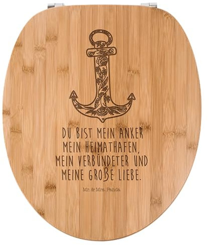 Mr. & Mrs. Panda WC Sitz Anker Blau - Geschenk, Gute Laune, Klobrille, Toilette, Tiermotive, lustige Sprüche, WC-Sitz, Klodeckel, Tiere,