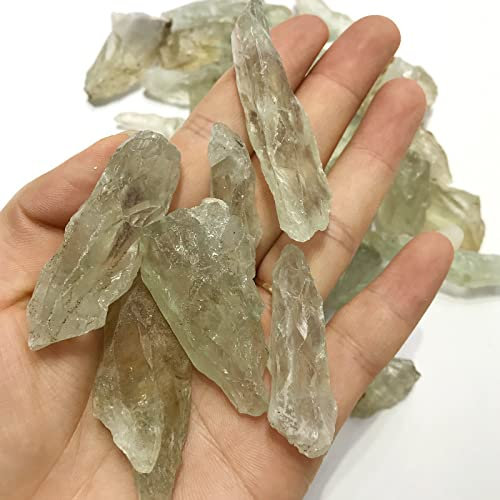 FORLUZ 100 g Naturstein, grob, roher Edelstein, grüner Kristall, Quarz, Splitter, Kiesdekoration, 100 g Kristallstein