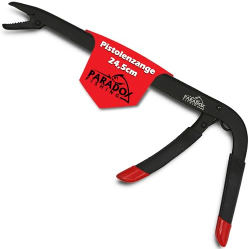 Paradox Fishing Pistolen-Angelzange (24,5cm) – Ergonomischer Hakenlöser für Hecht & Raubfisch – Korrosionsbeständige Raubfischzange mit gummiertem Griff & Federung