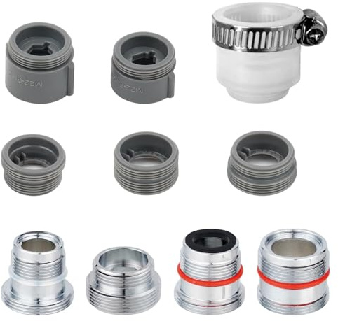Hibbent Brass Tap Aerator Adapter, Suitable for 22mm Female Thread | Male Thread Bathroom Faucet Adapter for Sink Faucet Water Purifier Aerator