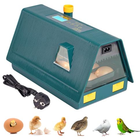 MUALROUS 10-20 Eier-Inkubator, Inkubatoren für Bruteier, automatischer Eierwender mit Temperaturregelung Eier-Candler intelligente Hühner-Inkubatoren für Geflügel schlüpfen Huhn Wachtel Ente Papagei