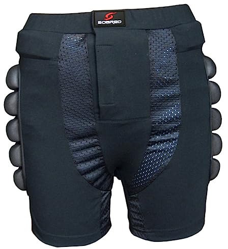 Supvox Dicke Schutzhose Mit Eva-polsterung Atmungsaktive Hockey-Hose Dehnbar Und Stoßfest Hüftschutz Für Ski Snowboard Eislaufen Für Erwachsene Und Junge Mädchen s Schwarz