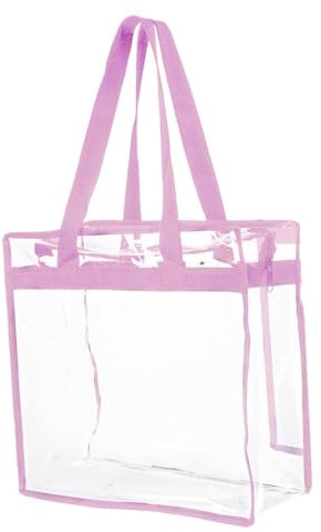 CASNO Taschen für Damen, transparente Handtasche, alle passende PVC-Umhängetasche, Strandtasche, modische Tasche mit Tragegriff oben, Einkaufstasche, Stadion, Sporttasche, rose