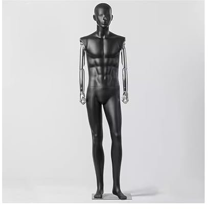 Schaufensterpuppe Männlich Männliche Schaufensterpuppe, mattschwarzer Torso mit Sockel, Kleiderform, Puppenkörper, Metallsockel für Bekleidungsgeschäft, Schlafzimmer ( Size : R )