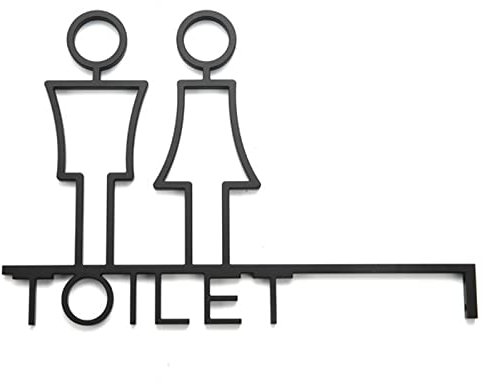 CHFYIJYHM Toilettenschild for Männer und Frauen, Badezimmerschild-Dekoration, Toilettenschilder aus gebürstetem Aluminium, Toilettenschild mit Pfeil, for die Toilettenwand im Büro, Badezimmer, einfach